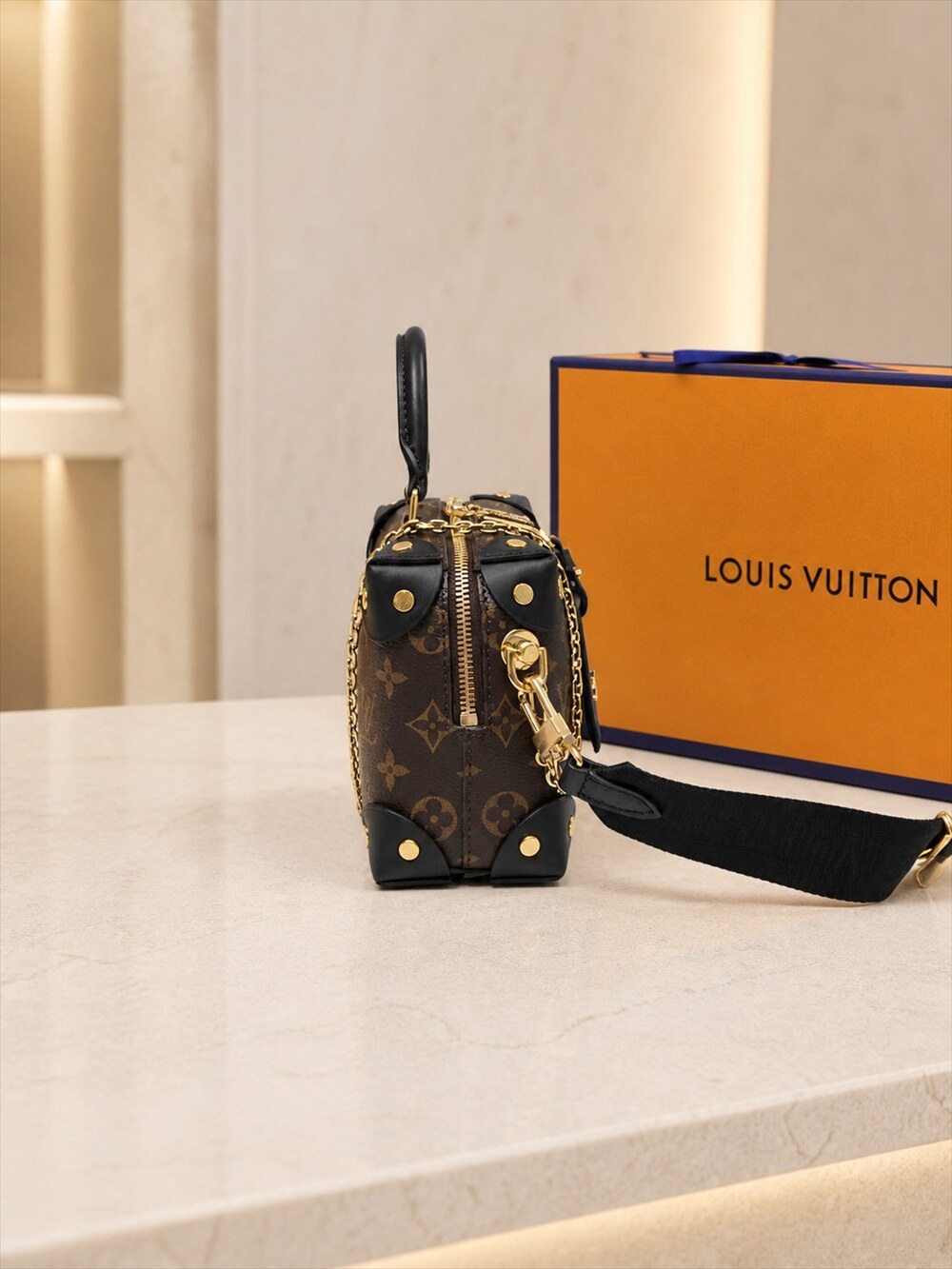 Louis Vuitton Petite Malle Souple Monogram Canvas Handle Bag - Picture 5 of 9